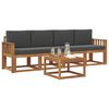 vidaXL Conjunto de Sof&aacute;s para Exterior 5 pcs Natural e Antracite