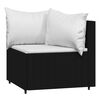 vidaXL 4 pcs conjunto lounge de jardim c/ almofadões vime PE preto