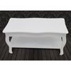 vidaXL Mesa de centro com 2 prateleiras MDF branco
