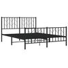 vidaXL Estrutura de cama com cabeceira e p&eacute;s 135x190 cm metal preto