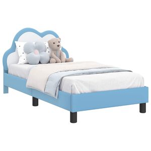 vidaXL Estrutura de Cama Infantil com Cabeceira Azul 80 x 160 cm PU
