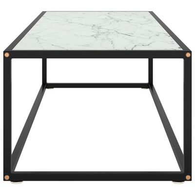 vidaXL Mesa de centro 120x50x35 cm preto com vidro mármore branco