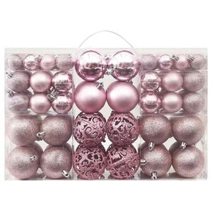 vidaXL Conjunto de bolas de natal 100 pcs rosa