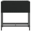 vidaXL Canteiro de jardim com prateleira 2pcs 70x28x70cm vime PE preto