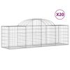 vidaXL Cestos gabião arqueados 20pcs 200x50x60/80 cm ferro galvanizado