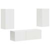 vidaXL Conjunto de Gabinete de Parede para TV 4 unid. Branco