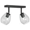 vidaXL Foco de teto com holofotes Preto 33 x 13 x 26 cm Vidro e Metal