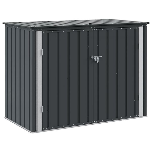 vidaXL Caixa de Armazenamento para Jardim Preto 151,5 x 82 x 110,5 cm