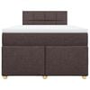 vidaXL Cama boxspring com colchão 120x190 cm tecido castanho-escuro