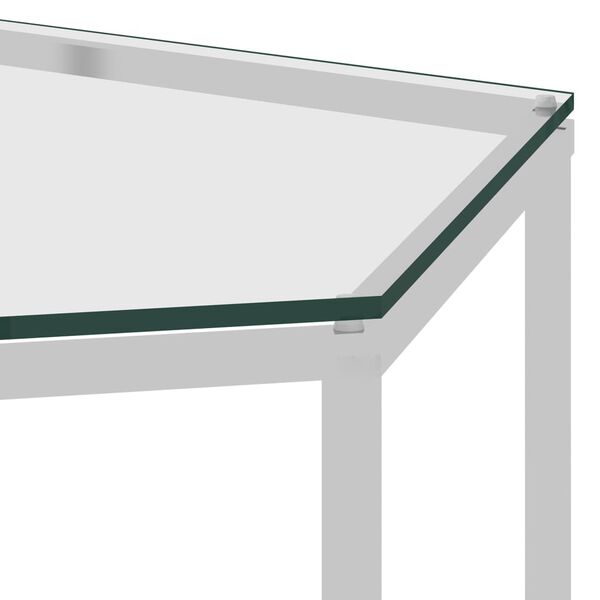vidaXL Mesa de centro 60x53x50 cm a&ccedil;o inoxid&aacute;vel e vidro prateado