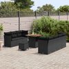 vidaXL Conjunto de Sof&aacute; de Jardim 10 pcs Preto vime PE