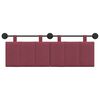 vidaXL Cabeceira Suspensa Riscas Vinho Vermelho 150 x 55 x 5 cm tecido