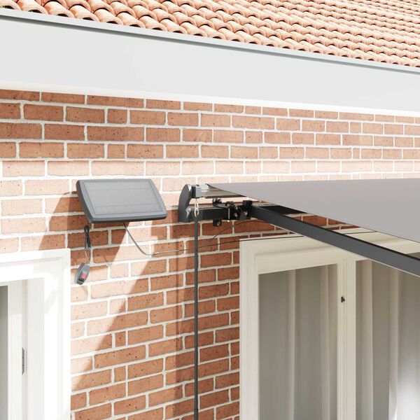 vidaXL Toldo Retr&aacute;til Manual Cinzento-claro 350 x 250 cm tecido