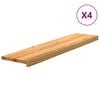 vidaXL Tapetes de escada 4 pcs 110x30x2 cm carvalho castanho-claro