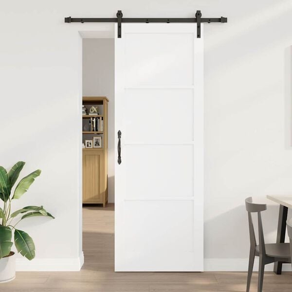 vidaXL Porta Deslizante Branco 83 x 232 cm Madeira de Pinheiro S&oacute;lida