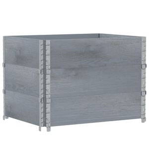 vidaXL Colares p/ paletes 3 pcs 80x60 cm madeira de pinho maci&ccedil;a cinza