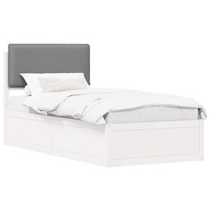 vidaXL Estrutura de Cama com Cabeceira Estofada Cinzento-claro