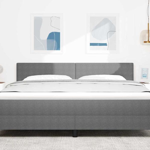 vidaXL Cabeceira com cabeceira Cinzento-claro 180 cm Couro Sint&eacute;tico