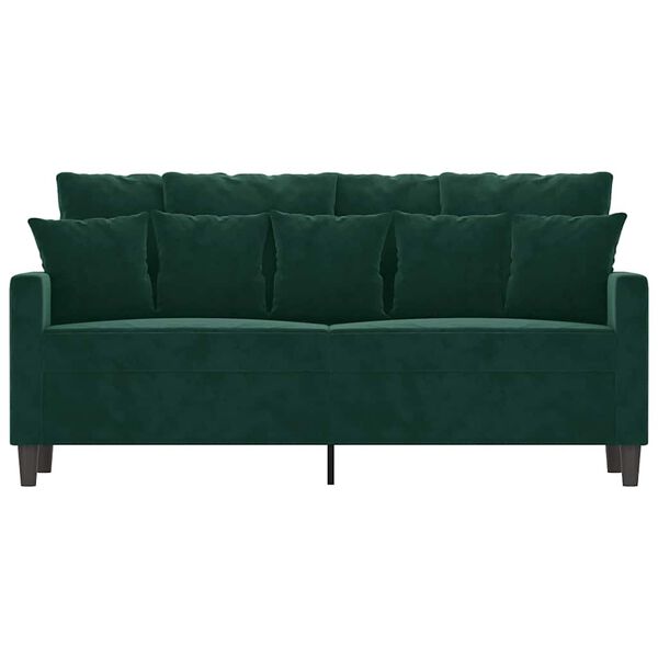 vidaXL Sof&aacute; de 2 lugares 140 cm veludo verde-escuro