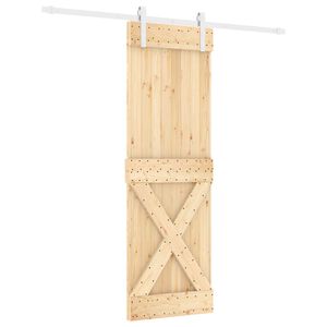 vidaXL Porta Deslizante Natural e Branco 70 x 210 cm