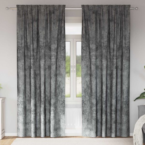vidaXL Cortinas de Veludo 2 pcs Cinzeto 260 x 140 cm Veludo