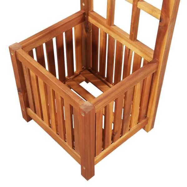 vidaXL Arco com vasos de jardim madeira de ac&aacute;cia maci&ccedil;a 180x40x218 cm