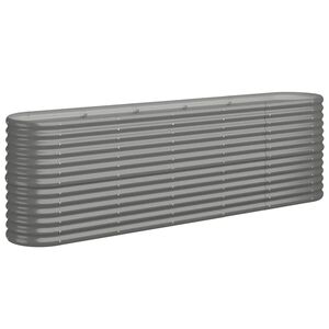 vidaXL Canteiro elevado jardim 224x40x68cm a&ccedil;o galvanizado cinzento