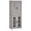 vidaXL Arm&aacute;rio alto 69,5x34x180 cm derivados de madeira sonoma cinza