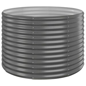 vidaXL Canteiro elevado jardim 100x100x68 a&ccedil;o galvanizado cinzento