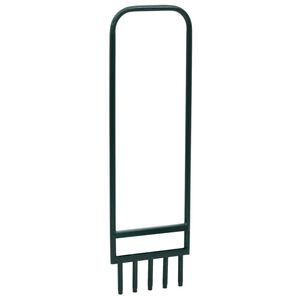 vidaXL Arejador de relvado c/ 5 dentes ocos a&ccedil;o revestido a p&oacute; verde