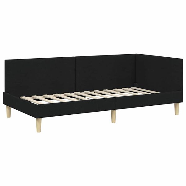 vidaXL Estrutura de Cama de Canto Preto 100 cm x 200 cm Veludo