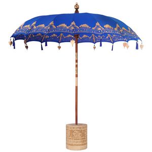 vidaXL Parasol Balin&ecirc;s com Base Azul 215 x 215 x 260 cm