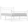 vidaXL Estrutura de cama com cabeceira e p&eacute;s 107x203 cm metal branco