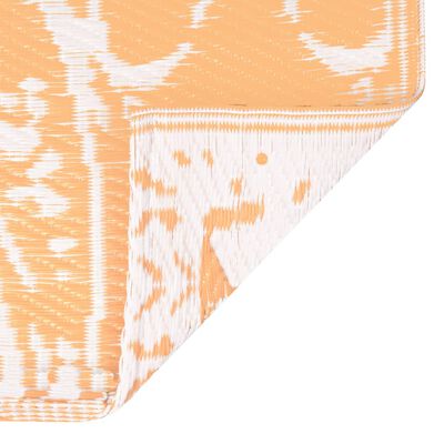 vidaXL Tapete de exterior 120x180 cm PP laranja e branco