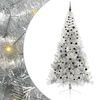 vidaXL &Aacute;rvore de Natal Artificial Pr&eacute;-iluminada Prateado 240 cm PET