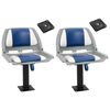 vidaXL Assentos de barco 2 pcs com pedestal rotativo a 360&deg;
