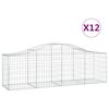 vidaXL Cestos gabi&atilde;o arqueados 12pcs 200x50x60/80 cm ferro galvanizado