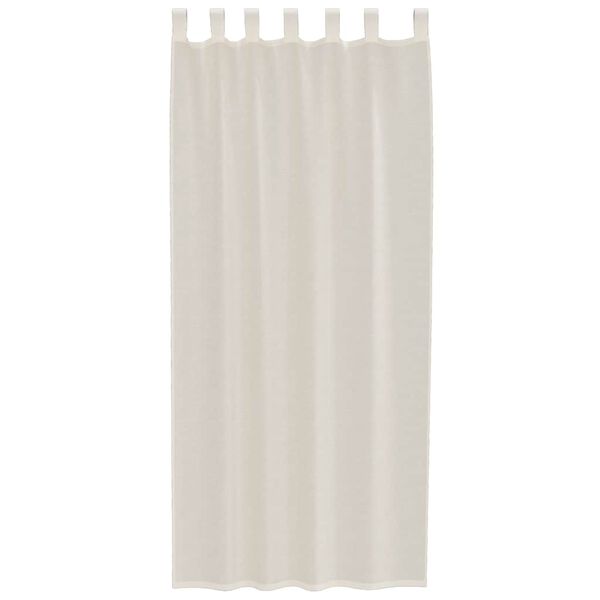 vidaXL Cortinas de voile com aba 2 pcs creme