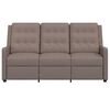 vidaXL Poltrona massagens reclinável 3 lug. tecido cinza-acastanhado