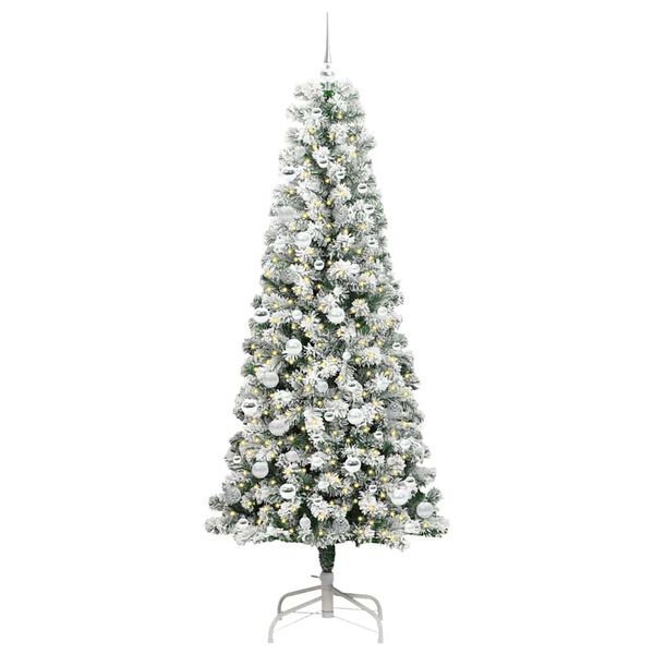 vidaXL &Aacute;rvore de Natal Articulada Artificial Verde e Branco 210 cm