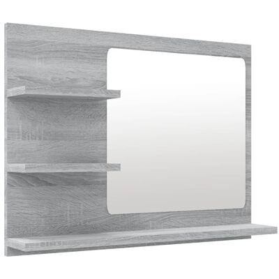 vidaXL Espelho WC 60x10,5x45 cm derivados de madeira cinzento sonoma