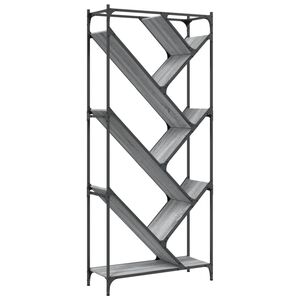 vidaXL Estante 79x30x180 cm derivados de madeira e metal cinza sonoma