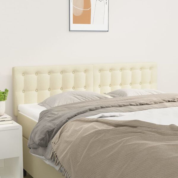 vidaXL Cabeceiras creme 144x5x78/88 cm couro artificial
