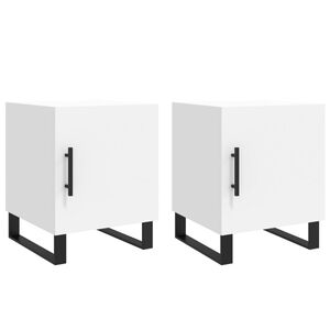 vidaXL Mesa de cabeceira 2 pcs 40x40x50 cm derivados de madeira branco