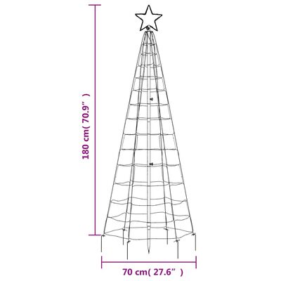 vidaXL Árvore de Natal luminosa c/ estacas 220 LED 180cm branco quente