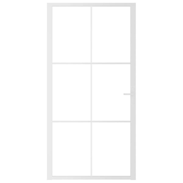 vidaXL Porta de interior 102,5x201,5 cm vidro ESG e alum&iacute;nio branco