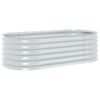 vidaXL Canteiro elevado de jardim a&ccedil;o galvanizado 160x80x44cm prateado