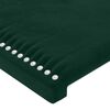 vidaXL Cabeceira de cama c/ LED veludo 200x5x118/128 cm verde-escuro