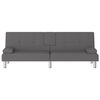 vidaXL Sofá-cama com suporte para copos couro artificial cinzento