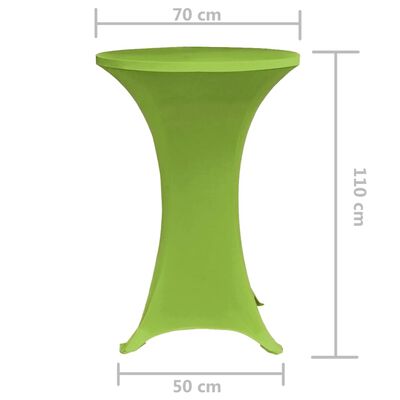 vidaXL Capa extensível para mesa 2 pcs 70 cm verde